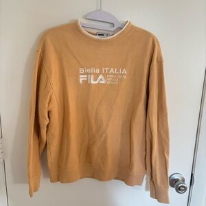 Fila Biella ITALIA orange cream Crewneck Sweater VINTAGE